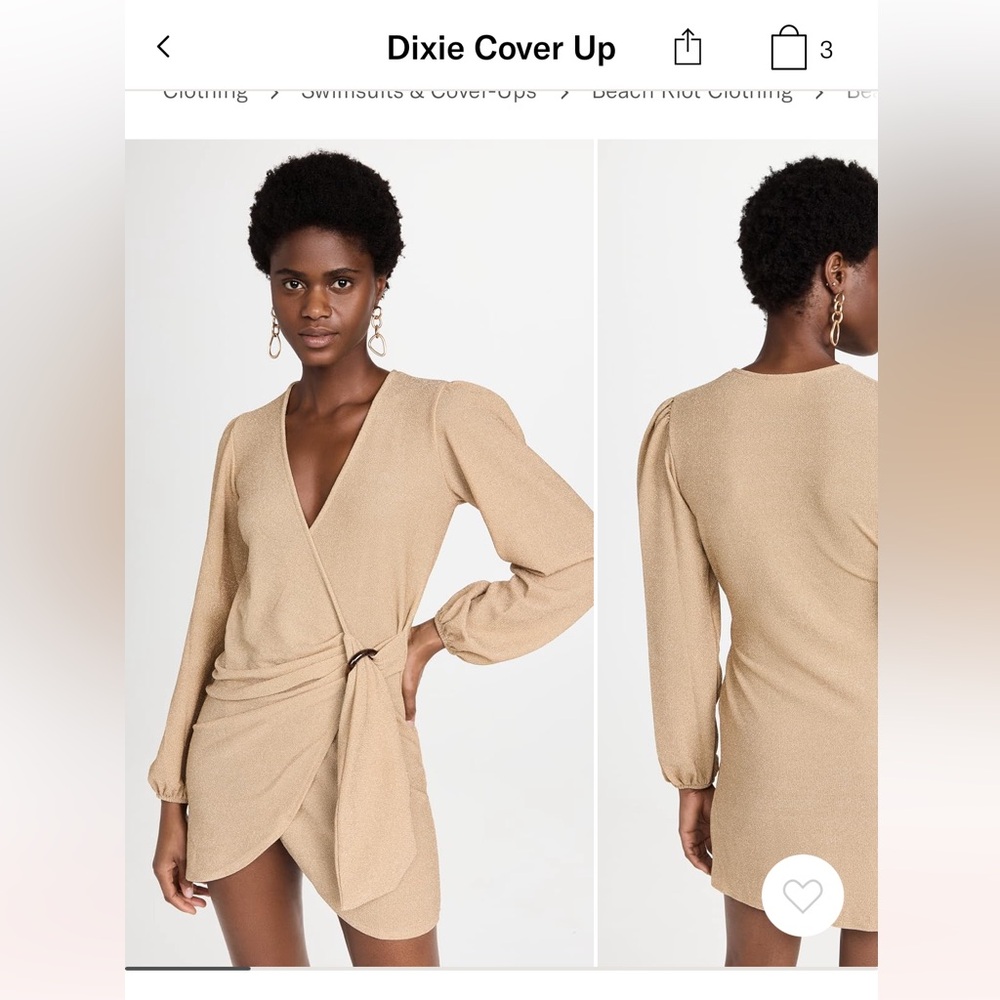 Beach riot gold wrap dress